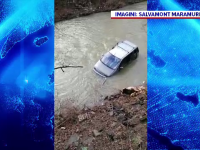 Doi soți din Maramureș și fiica lor au scăpat ca prin minune după ce au plonjat cu mașina într-un râu