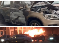 Un autoturism a luat foc pe Bulevardul Ferdinand din Capitală. Alte două vehicule, afectate de incendiu