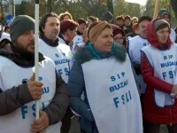 Protestul personalului auxiliar din învățământ, la Buzău. Cer un spor de 300 de lei la salariu