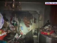 Incendiu într-un bloc din Galați. Pompierii au intervenit cu greu în locuința plină cu diverse obiecte