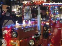Seară magică în orașul Valea lui Mihai din județul Bihor. Pe străzi au defilat tractoare ornate cu lumini de Crăciun