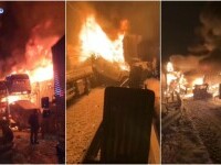 Infern pe o autostradă înzăpezită din Japonia, după un accident în lanț între 50 de mașini. Un mort și 27 de răniți. VIDEO