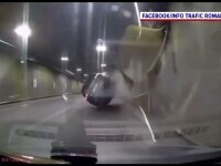 Accident grav în Pasajul Unirii. O mașină s-a răsturnat după ce șoferul ar fi pierdut controlul direcției