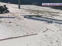 Codul roșu de vânt a produs pagube. Un containter ancorat în beton a fost smuls și distrus de vijelie. VIDEO