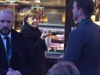 Angela Merkel, surprinsa de un jurnalist la un fast-food din Bruxelles. Comanda facuta de cancelarul german. VIDEO
