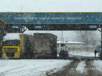 Imagine de iarna surprinsa pe traseul Bucuresti - Giurgiu.