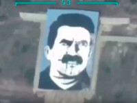 portret uriaș al liderului kurd Abdullah Ocalan