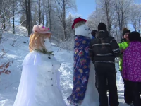 Concurs de oameni de zăpadă, la Straja. 
