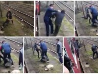 Scandal într-un tren. Un controlor a fost surprins în timp ce lovește un bărbat. VIDEO