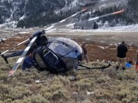Elicopter prăbușit din cauza unui elan. Două persoane au fost rănite