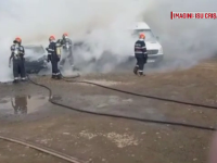 Cum au reuşit angajaţii unei fabrici din Oradea să dea foc unei maşini parcate în curte