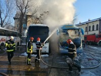 Un autocar a luat foc în Autogara Filaret. nu sunt persoane rănite