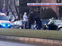 Accident în lanț cu șapte mașini, surprins de camerele de supraveghere la Galați. VIDEO