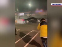 Scene periculoase în București. Mai mulți tineri au făcut drifturi în parcarea unui mall