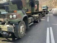 Noi convoaie cu tehnică militară, așteptate la Mihail Kogălniceanu. Trei vehicule militare, implicate într-un accident