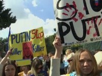 Proteste față de invazia din Ucraina, în lume și chiar și în Rusia: „Putin stop! Criminalul, Criminalul”