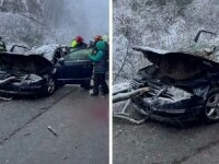 Copac căzut peste o mașină cu patru persoane, în Reșița. A murit un copil de 14 ani
