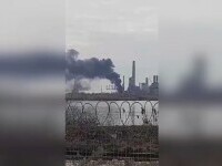 Incendiu izbucnit la o instalație de la Petromidia. Pompierii au intervenit cu zece autospeciale pentru a stinge flăcările