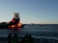 Un vapor cu zeci de oameni la bord a luat foc în largul Floridei
