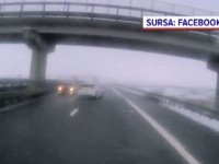 Șofer pe contrasens, pe autostrada dintre Gilău și Turda. Circula și cu viteză, pe banda a doua