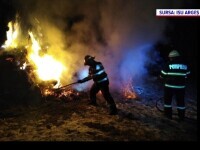 O mână criminală a provocat un incendiu în comuna argeșeană Mihăești. Anchetatorii caută făptașul