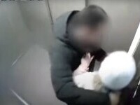 VIDEO. Momentul în care un tată îl lovește pe pedofilul care a încercat să îi sărute fiica în lift