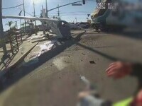 Video. Pilot salvat dintr-un avion prăbușit cu câteva secunde înainte ca un tren să intre în el