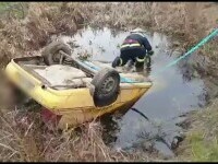 Un pădurar a murit după ce s-a răsturnat cu mașina într-un canal, în Dolj
