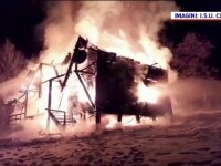 Incendiu de proporții în județul Cluj. O cabană a ars ca o torță