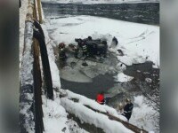 O femeie cu cinci copii în mașină a căzut în râul Bistrița, în Vatra Dornei, după ce nu a adaptat viteza într-o curbă