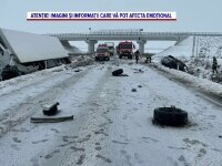 Accident șocant pe centura Timișoarei. Un șofer de 31 de ani a murit pe loc, după impactul cu un camion. Drumul era înzăpezit