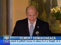 Premierul israelian Ehud Olmert a anunţat că renunţă la putere
