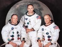 Armstrong, primul care a pasit pe Luna. Aldrin, primul care a urinat