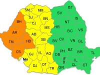Cod portocaliu de ploi in partea de vest a Romaniei