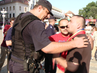 Protest anti USL la Timisoara. Sustinatorii presedintelui,la un pas sa se incaiere cu revolutionarii