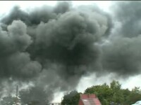 Incendiul de la fabrica de parafina si lumanari din Ilfov a fost stins. Pompierii au intervenit cu cinci autospeciale