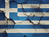 GREXIT zid scorojit cu steagul Greciei