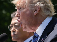 President Donald Trump and South Korean President Moon Jae-in deliver joint statements in the Rose Garden of the White House