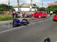 Accident de motocicletă cu 2 răniţi, în Argeş