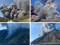 Erupţia vulcanului Stromboli din Italia. Un mort şi mai mulţi răniţi