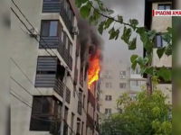 Incendiu într-un bloc din Capitală