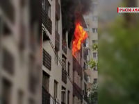 Incendiu puternic într-un bloc nou din Capitală