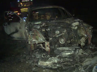 Un BMW a ars ca o torță pe drum. Șoferul își cumpărase mașina de câteva ore