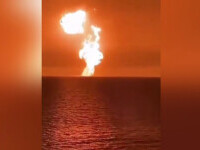 Explozie spectaculoasă în Marea Caspică. Un vulcan a aruncat în aer o minge de foc