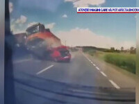 Scene de groază în Cluj. Mașina unei familii a fost spulberată de un camion, iar tatăl a murit pe loc