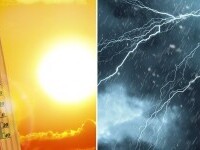 Au fost emise avertizări cod galben și portocaliu de caniculă și furtuni, în aproape toată țara
