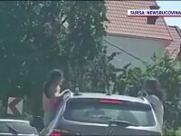 Scene șocante în Suceava. Două tinere s-au plimbat kilometri întregi, ieșite pe geamurile unei mașini