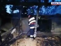 Incendiu violent într-o gospodărie din comuna Ștefan cel Mare. Un pompier a ajuns la spital