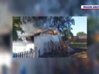 Toaleta unei școli din Mehedinți a fost distrusă după un incendiu violent. Cauza, necunoscută
