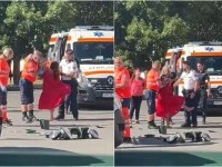 O șoferiță cu o alcoolemie amețitoare a produs un accident în care a rănit o femeie și doi copii. A fost încătușată pe loc